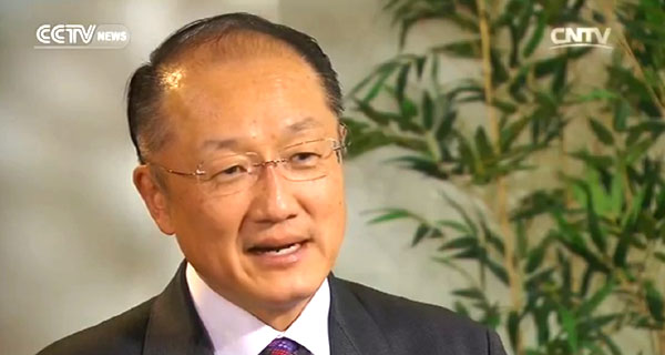 World Bank President Jim Yong Kim talks to CCTV.