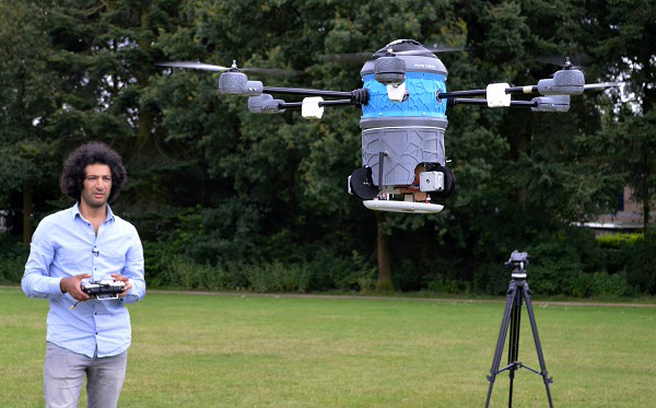 An Afghan scientist is seeking funds for a minesweeper drone that he says could clear mines all over the world within ten years.