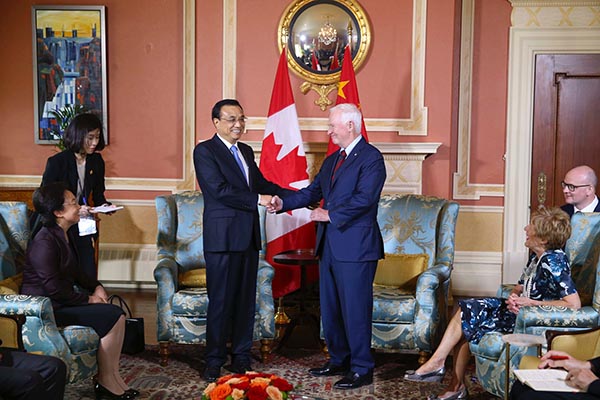 Premier Li Keqiang met with Canada