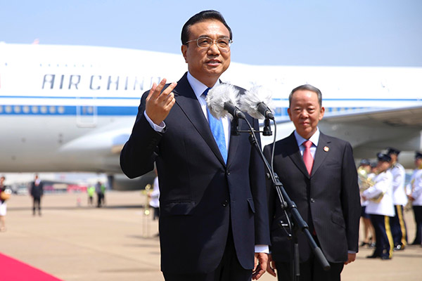 Chinese Premier Li Keqiang arrived in the Macao Special Administrative Region (SAR) on Monday for a three-day inspection visit.