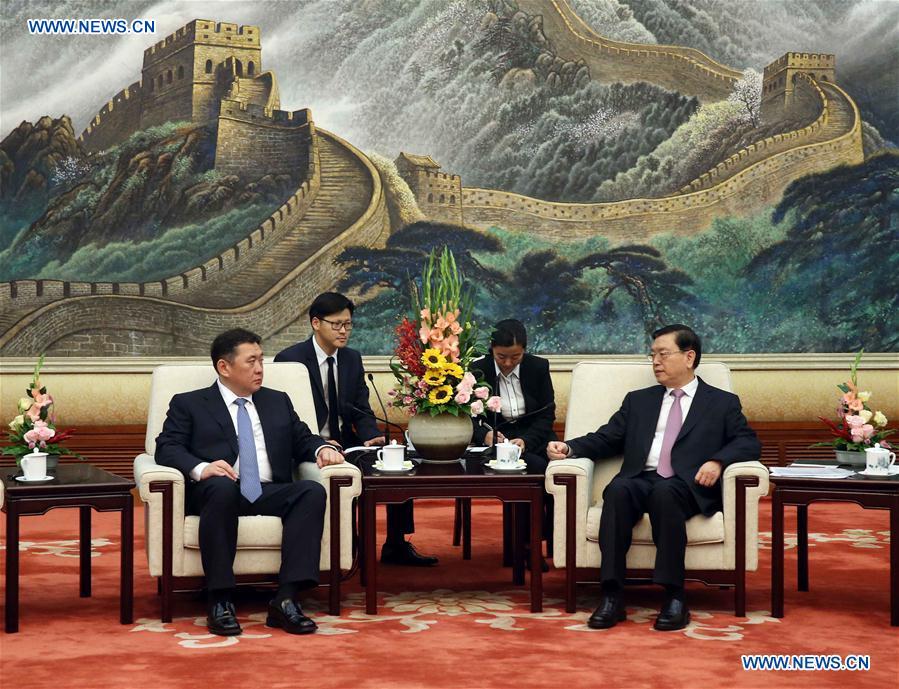 Zhang Dejiang (R), chairman of the Standing Committee of the National People