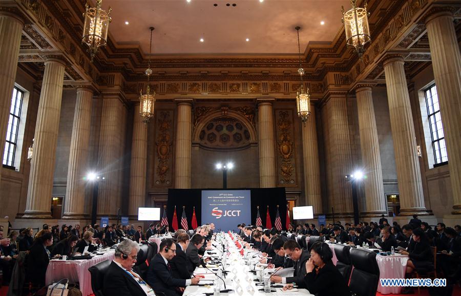 The 27th Session of the China-U.S. Joint Commission on Commerce and Trade (JCCT) is held in Washington D.C., capital of the United States, on Nov. 23, 2016. (Xinhua/Yin Bogu)