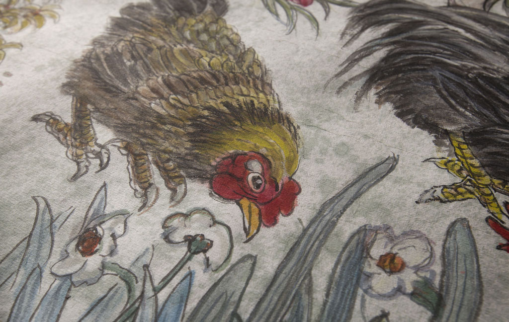 A rooster drawn by Dong Yinlin