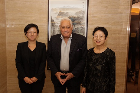 The Hon. Michael Henry  Minister of Transport and Mining (centre) shares lens time with Jinghui Liu (left), Secretary General of the China Scholarship Council (CSC) and Li Meng, Deputy Director of the CSC&rsquo;s Division for American Affairs. 