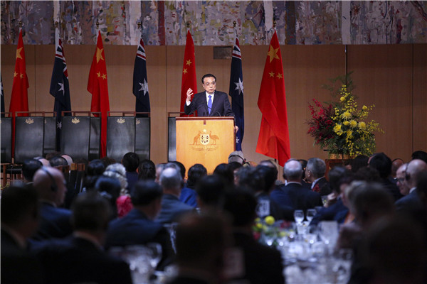 The Premier delivered the speech at a welcoming ceremony held by his Australian counterpart, Malcolm Turnbull.