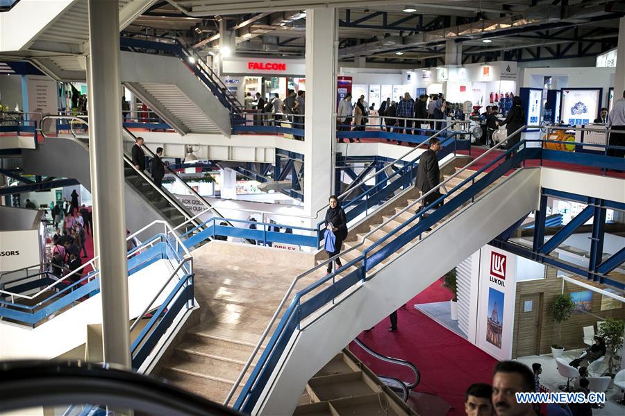 People visit the 22nd Iran International Oil, Gas, Refining and Petrochemical Exhibition in Tehran, Iran, May 6, 2017. Iran kicked off a major energy exhibition in the capital Tehran on Saturday with the participation of 1,500 foreign companies. (Xinhua/Ahmad Halabisaz)