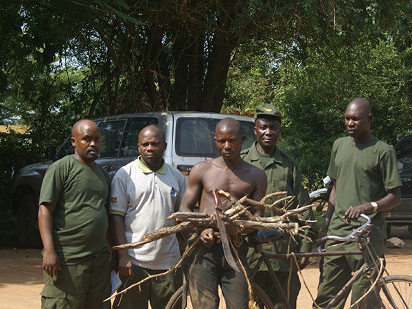 Game rangers arrest a poacher in Murchison Fall National Park. (Photo/Timothy Sibasi)