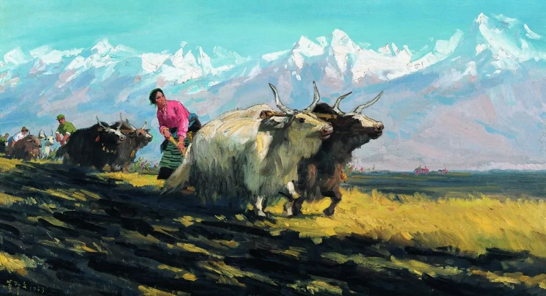 董希文 《千年土地翻了身》 布面油彩 油画 77cm×143.5cm 1963年 中国美术馆藏