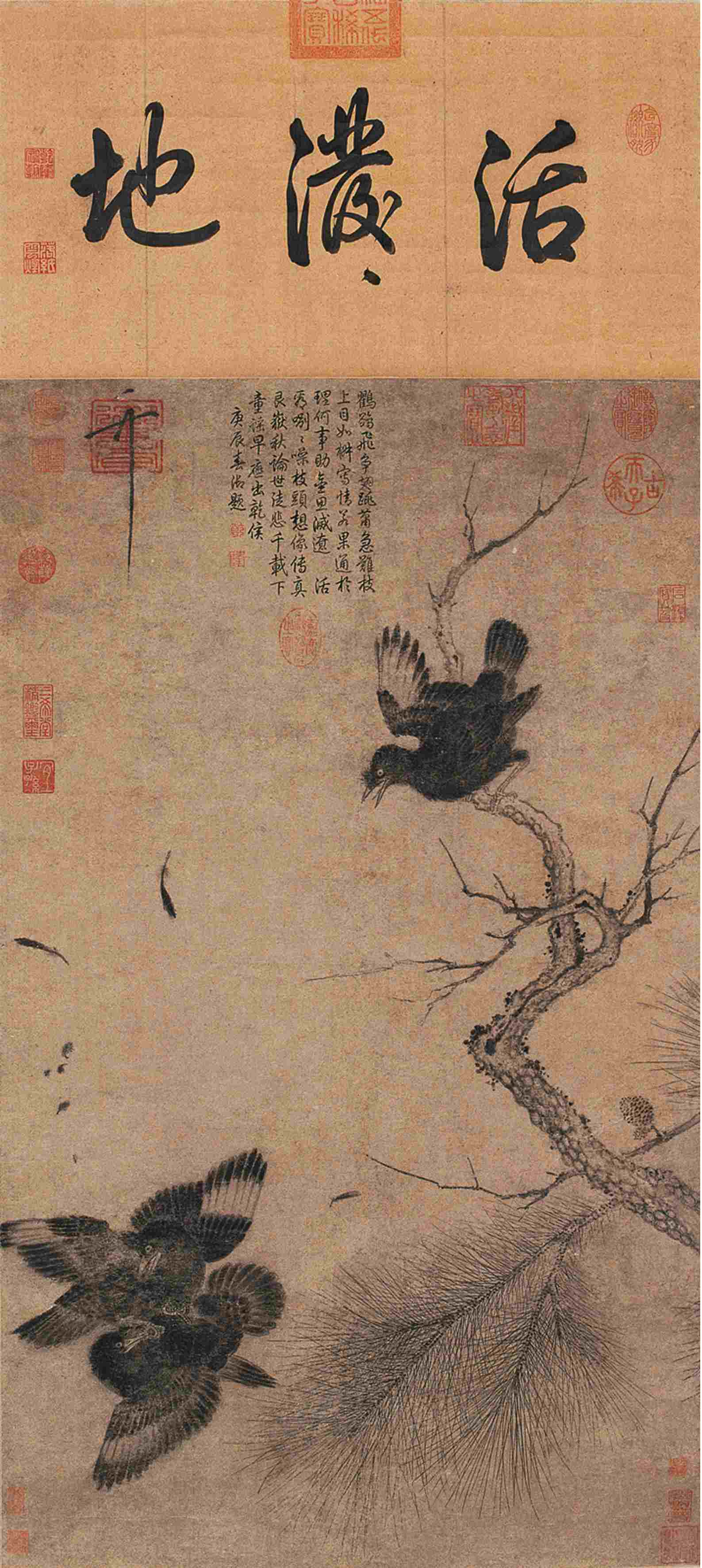 鸜鹆图（国画） 88.2×52厘米 北宋 赵佶 南京博物院藏