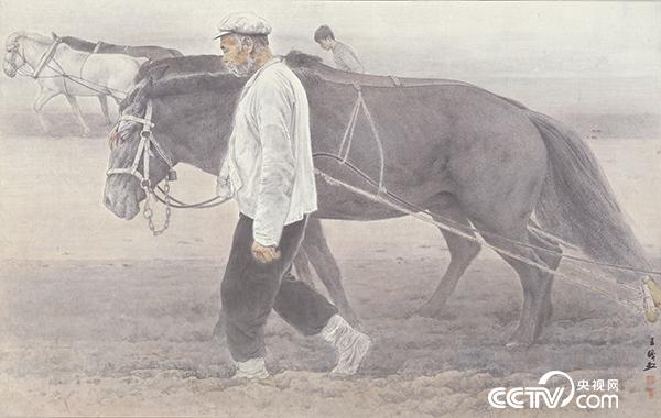耕者，王盛烈，中国画，123cm×196cm，1984年，中国美术馆藏