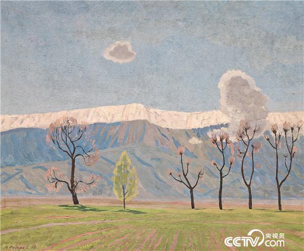春天在山上  瓦连金·西多罗夫（俄罗斯）油画  85×100cm 1976年 中国美术馆藏，2019年艺术家捐赠