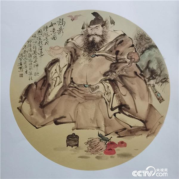 福寿如意  何军委  中国画  50×50cm  2019  艺术家自藏