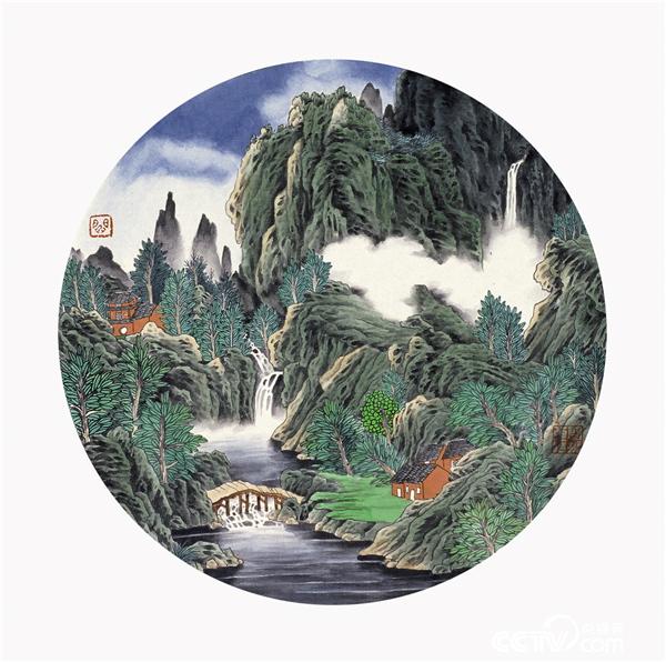 临桥溪流  闫振强  中国画  41×41cm  2008  艺术家自藏