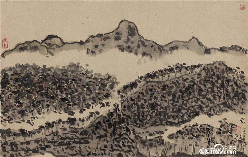 秩序， 邵大箴，纸本水墨，47x74cm，2010年