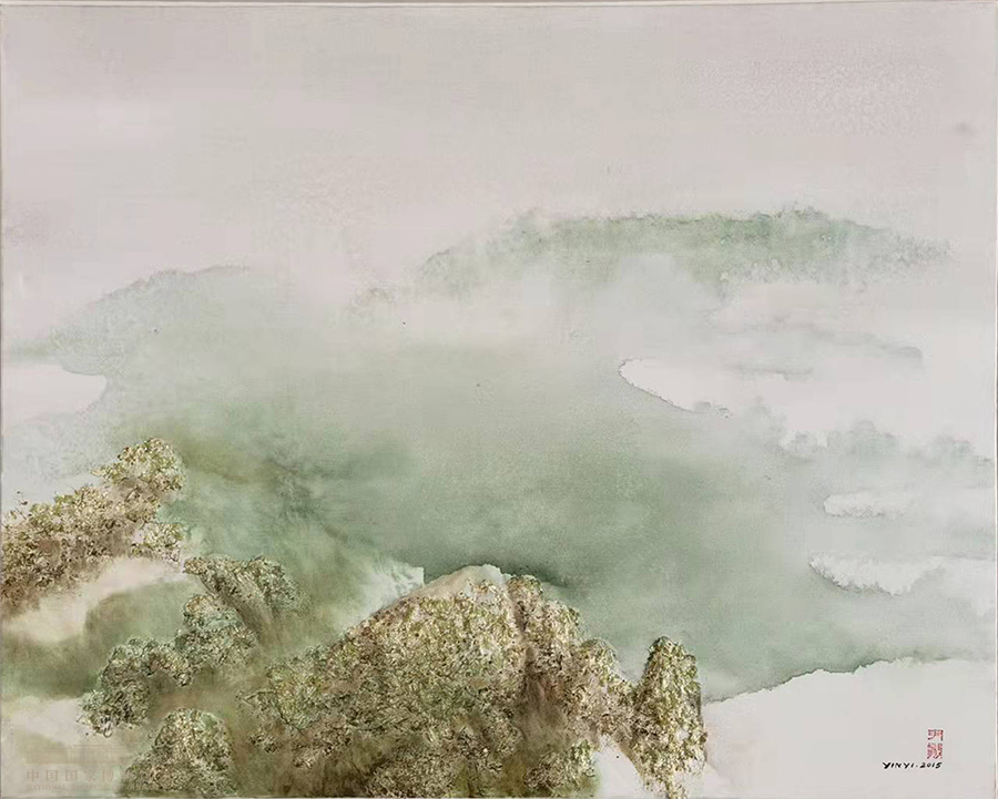 《雪域晨雾》，100x80 cm，2015年
