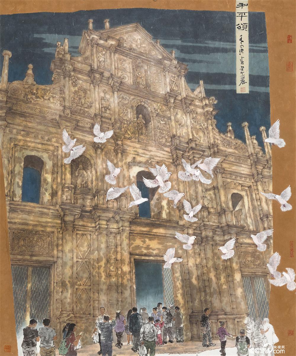 赵韦丽《和平颂》 中国画  200厘米×165厘米  2022