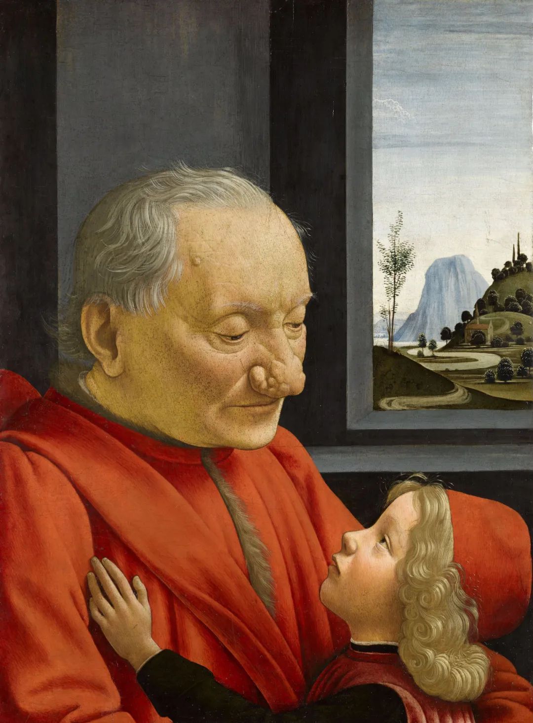 老者与他的孙儿 多梅尼科·吉兰达约 62.7×46.3cm 卢浮宫藏 1490
