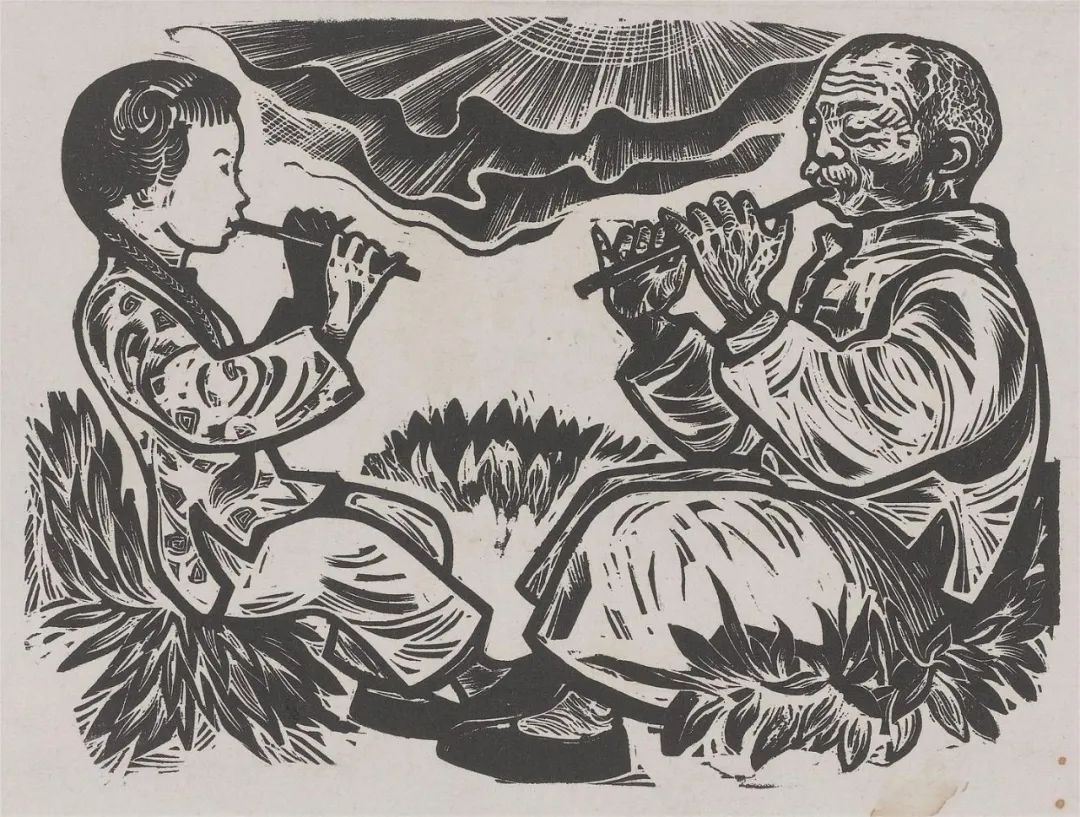 边城 黄永玉 插画  21×30cm 1947年 中国美术馆藏  原著 沈从文《边城》