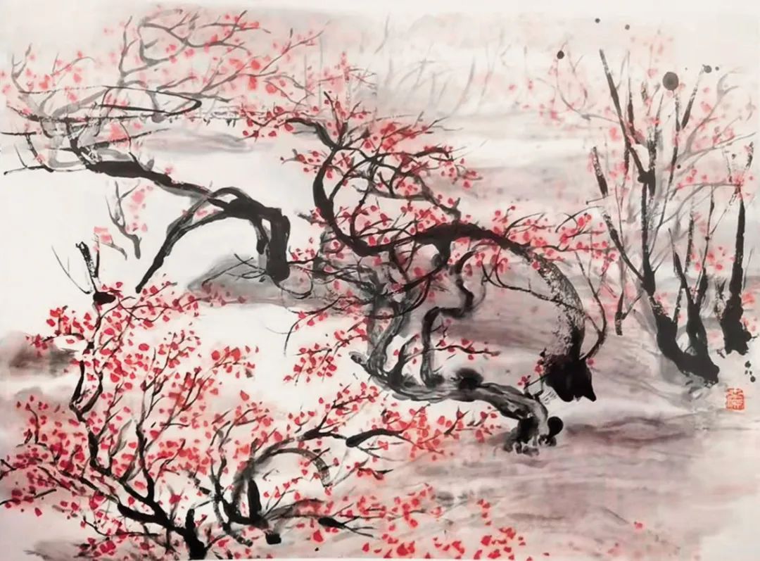 丛林册(之二) 四川博物院藏 35.2×46.7cm 纸本设色 1961 