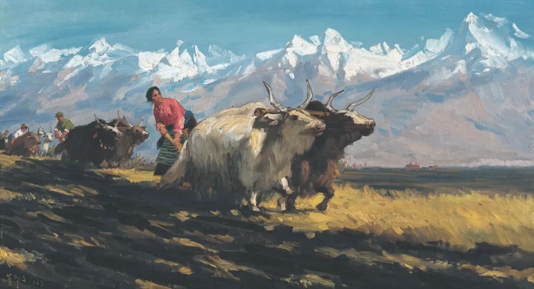 千年土地翻了身  董希文  油画  1963年  77×143cm  中国美术馆藏