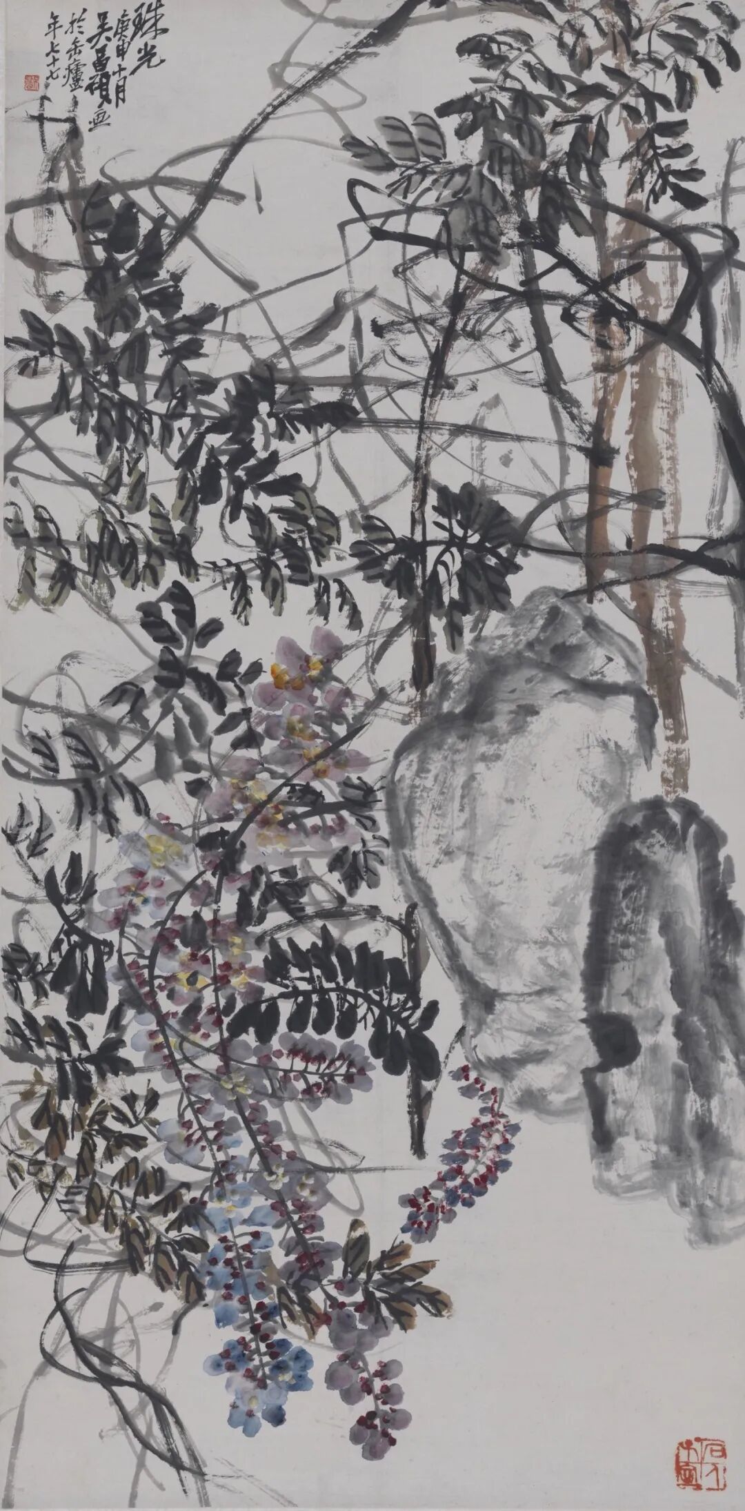珠光  吴昌硕  中国画  139.6&times;69cm  1920年  中国美术馆藏
